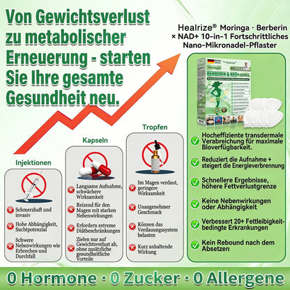 Offizieller Shop | 🩹🔬 GLORDENDA® Moringa Berberinex NAD+ 10-in-1 Nano-Mikronadel-Patch (Nur einmal täglich, sichtbare Veränderungen in 7 Tagen) ✅ Für Übergewicht, lockere Haut, Diabetes, Schlafapnoe, Gelenkprobleme und mehr