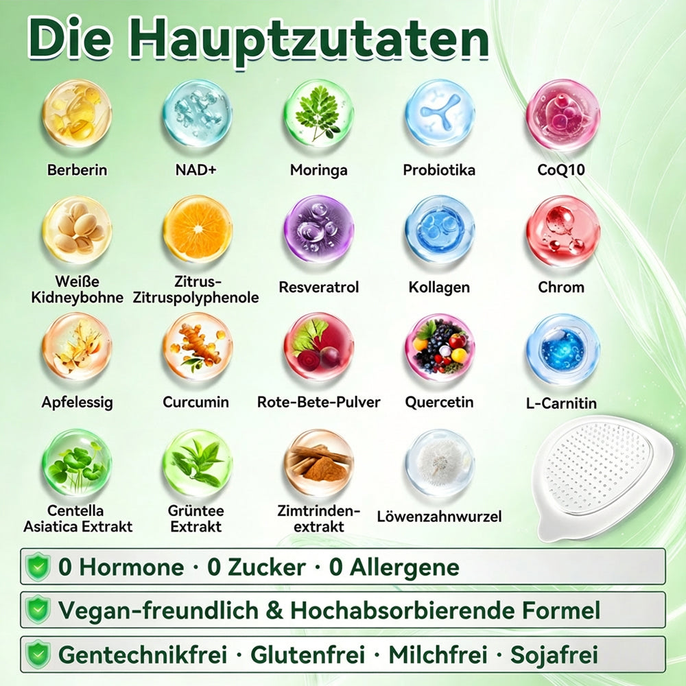 Offizieller Shop | 🩹🔬 GLORDENDA® Moringa Berberinex NAD+ 10-in-1 Nano-Mikronadel-Patch (Nur einmal täglich, sichtbare Veränderungen in 7 Tagen) ✅ Für Übergewicht, lockere Haut, Diabetes, Schlafapnoe, Gelenkprobleme und mehr