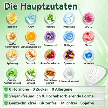 Offizieller Shop | 🩹🔬 GLORDENDA® Moringa Berberinex NAD+ 10-in-1 Nano-Mikronadel-Patch (Nur einmal täglich, sichtbare Veränderungen in 7 Tagen) ✅ Für Übergewicht, lockere Haut, Diabetes, Schlafapnoe, Gelenkprobleme und mehr